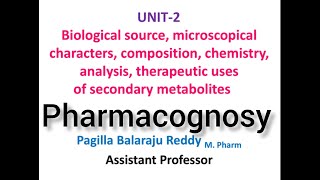 pharmacist Pharmacognosy study material1  unit2  pharmacognosy pharmacy youtubevideo [upl. by Sualkin]