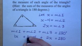 Prealgebra  Part 53 Word Problems  Triangle [upl. by Thordis]