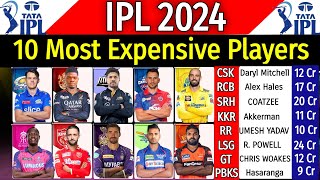 IPL 2024  Most Expensive Players Price List  IPL 2024 Highest Price Players List IPL 2024 Auction [upl. by Willetta878]