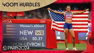 Sydney McLaughlinLevrone BREAKS WORLD RECORD for 400m hurdles gold  Paris Olympics  NBC Sports [upl. by Anadroj]