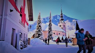 Kranjska Gora Alpine Ski Resort Slovenia  4K Virtual Walk [upl. by Nylsoj]