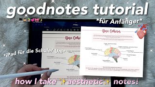 goodnotes tutorial 🎀 how I take aesthetic notes  basics lernzettel amp tipps [upl. by Anniala]