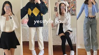 a cute and simple yesstyle tryon haul🤍 [upl. by Enilrek622]