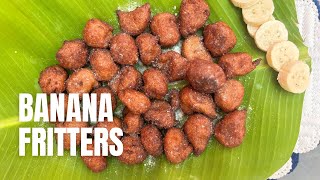 Make this simple snack with ripe and overripe bananas BANANA FRITTERS  SweetCooking with Ramya [upl. by Moorish]