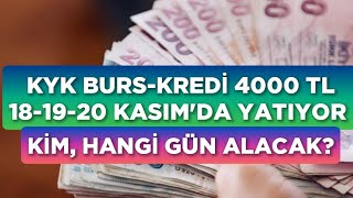 Kesinleşti 🔥 KYK BURSKREDİ 4000 TL YATIYOR Kim Hangi Gün Alacak [upl. by Linet739]