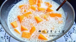 椰奶芒果西米露Mango sago with coconut milk [upl. by Fishback]