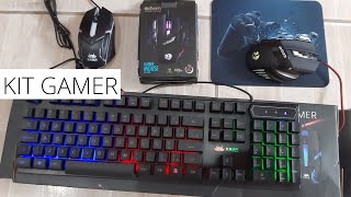 UNBOXING teclado e mouse KIT GAMER do mercado livre [upl. by Guild]