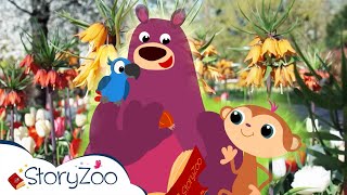 StoryZoo Abenteuer im Blumenpark 💐  Kaiserskronen 🌻  Lehrvideos für Kinder  storyzoo [upl. by Kosel]