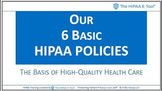 The HIPAA ETool® Basic HIPAA Policies [upl. by Frieder315]