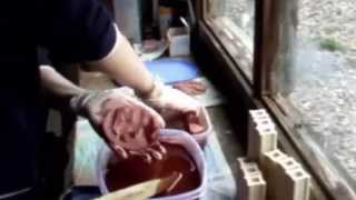 Ceramic tutorial  Using iron oxide wash on bisquefired pottery [upl. by Ardnosal418]