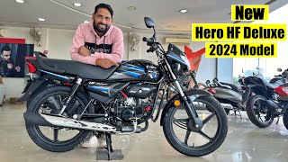 New Hero Hf Deluxe 2024 Model Launch With New Update Price Mileage New Features Full Review [upl. by Ahsirt]