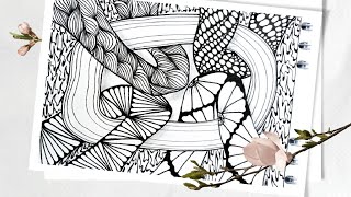 Easy doodle  Zentangle Doodle for Beginners Doodle with me [upl. by Ecnaiva407]