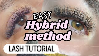 Easy hybrid lash method  lash extension tutorial [upl. by Willett236]