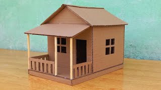 How To Make Beautiful Small Cardboard House I DIY Miniature Cardboard House [upl. by Erie669]