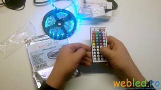 Kit Banda led RGB 5050 si telecomanda cu 44 taste IR butoane DIY etc [upl. by Osithe938]