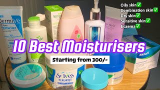 Top 10 Moisturisers for ALL SKIN TYPE starting from 300 Rs [upl. by Euqinehs204]