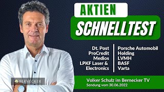 AktienSchnelltest inkl BASF Dt Post LVMH LPKF Varta Porsche Automobil Holding usw [upl. by Arlo]