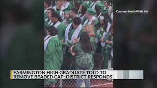 Farmington High School graduate told to remove Native American beaded graduation cap [upl. by Vihs167]