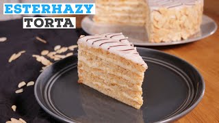 Hungarian Esterházy Torta Recipe  Just Cook [upl. by Accber]