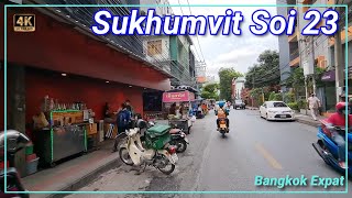 Bangkok Sukhumvit Soi 23 🇹🇭 Thailand 4K Soi Cowboy and Quiet Residential street [upl. by Aitnis917]