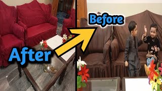 Change to sofa cover draing roomNew sofa cover [upl. by Noxaj]