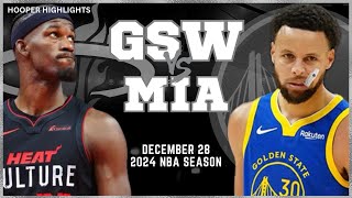 Golden State Warriors vs Miami Heat Full Game Highlights  Dec 28  2024 NBA Season [upl. by Eelamme]