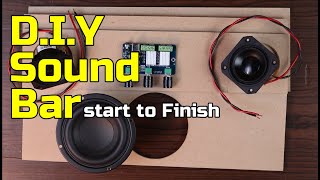 21 Sound Bar with Subwoofer Speaker Build  from start to finish [upl. by Ainer]