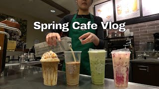 Starbucks Cafe Vlog  Spring Launch  Lavender drinks [upl. by Lindner601]