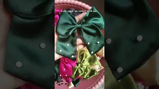 Satin pigtail bow ll Multicolours available with affordable price ll scrunchies diy trending yt [upl. by Stav684]