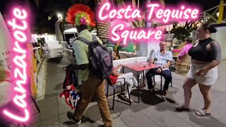 Costa Teguise Square  LANZAROTE Walking Through The Square At Night 🌙 [upl. by Yetti155]