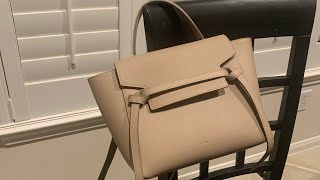 Celine belt bag in depth review pros and cons  Celine micro belt bag light taupe [upl. by Ynnol154]