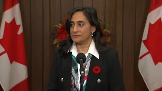 Treasury Board President Anita Anand on plan to cut 500M in government spending – November 9 2023 [upl. by Eelyrehc]