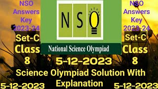 NSO Class 8 Solution 5122023  Science Olympiad Class 8 Answer Key  NSO Class 8 Answer Key sof [upl. by Suzy333]