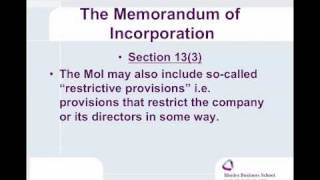 Companies Act 2008 Memorandm of Incorporation [upl. by Thane]