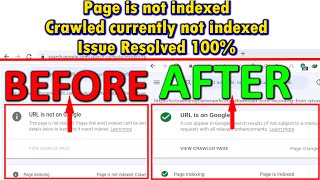 Page is not indexed – Crawled currently not indexed issue Resolved 100 [upl. by Ramel44]