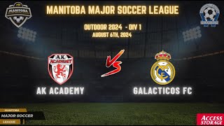 August 6th WSF Div 1 AK Academy vs Galacticos FC [upl. by Ymeon]