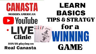 How to play Canasta Modern American Live Clinic 2023 1128 Real Canasta ❤️♣️♦️♠️ [upl. by Valenza]