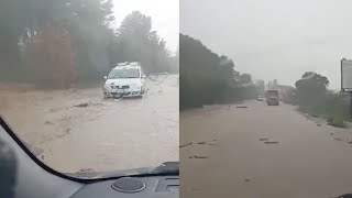 Maltempo in Toscana le strade invase dallacqua la situazione a Pomarance [upl. by Orelee]