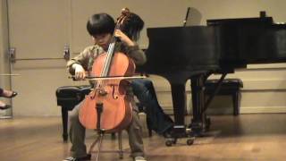 Three short Cello Etudes played by 6 year old Iain Han Choi [upl. by Christen]