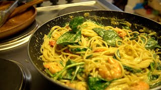 Vapianos Gamberetti e Spinaci ASMR 4k video Creamy Spinach amp Prawn pasta [upl. by Hainahpez]