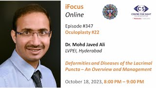 Deformities and Diseases of the Lacrimal Puncta Dr Mohd Javed Ali Wed Oct 18 800 PM to 900 PM [upl. by Mahmud]