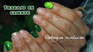 UÑAS DE GEL  TRABAJO EN CLIENTE  REFILL EN NIVELACIÓN CON ESMALTADO SEMIPERMANENTE  KAPPING GEL [upl. by Aidroc735]