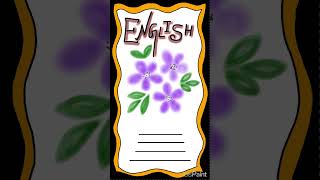 english cover page border design art designandcraft viralvideo shorts floral notebook [upl. by Dauf475]