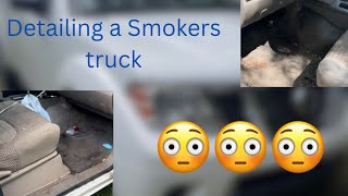 cleaning a SMOKERS truck Satisfying Car Cleaning Video [upl. by Bilski308]