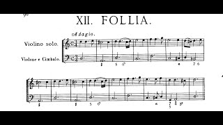 A Corelli  Violin Sonata in D minor La Follia Op 5 no 12  Score [upl. by Ralyat]