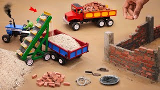 diy truck bricks construction  conveyor belt sand loading science project sanocreator [upl. by Aicital]