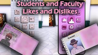 Yandere Simulator  Students and Faculty Likes and Dislikes 20XX amp 1980s 15th July 2024 [upl. by Pelson]