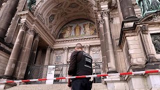 Germany Police shoot rampaging man at Berlin Cathedral [upl. by Nnylylloh693]