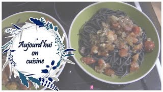 Aujourdhui on cuisine Spaghetti a lencre de seiche en persillade [upl. by Evoy]