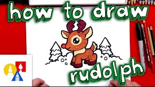 How To Draw Cartoon Rudolph [upl. by Lydnek]